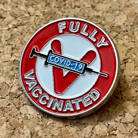 Fully Vaccinated COVID-19 Enamel Pin - Picture 5 of 6